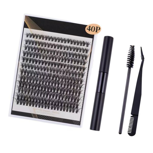 240Pcs Eyelash Clusters Simple Eyelash Extension Kit 10-14mm Single Eyelash