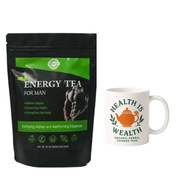 Original Organic Herbal Energy Tea For Man Kidney Tonifying &amp; Ceramic Mug