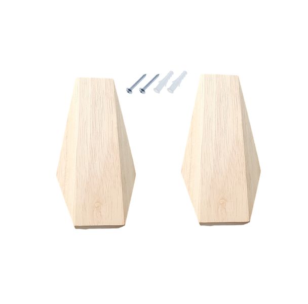 4 Piece Natural Wooden Coat, Clothes, Hat Hooks