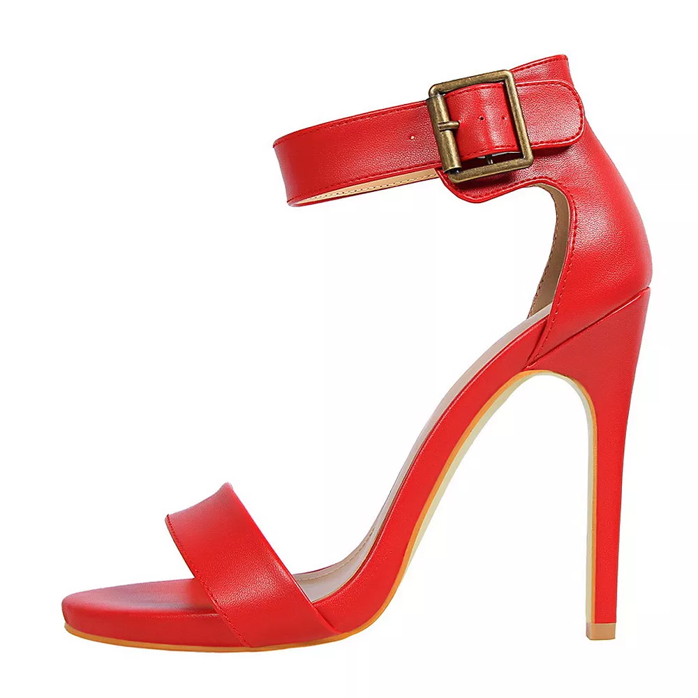 Women's Open Toe Heels, Ankle Strap Stiletto Sandals - Red | Buy Online in  South Africa 