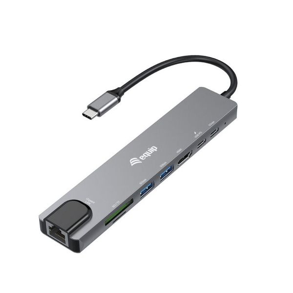 Equip USB-C 8-in1 USB-C Hub HDMI 4K/30Hz, Gigabit Ethernet, 100W Adapter
