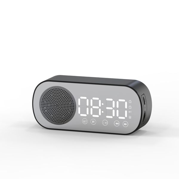 Digital Mirror Display Alarm Clock Bluetooth Speaker with FM Radio