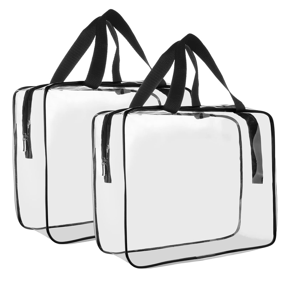 2 Pieces Clear Makeup Cosmetic Organizer Bag, Waterproof Transparent Handbag