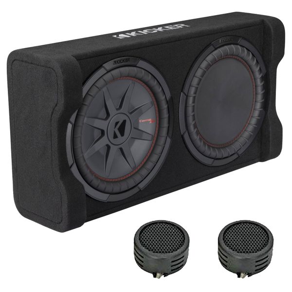 Kicker 51PTRTP12 12" 1000w Down Firing Subwoofer &amp; Enclosure &amp; Evo Tweeters