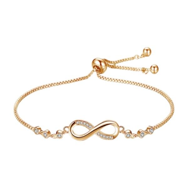 Elegant Adjustable Infinity Bracelet With Crystal Accents