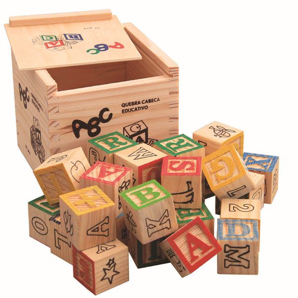 27 Pcs Children Wood Alphabet Blocks Letters Stacking Toys Room Décor