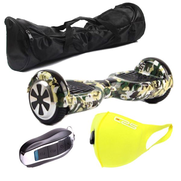Self Balance Scooter6.5" Hoverboard-LED-Bluetooth-Remote-Bag-Mask-CamoGreen