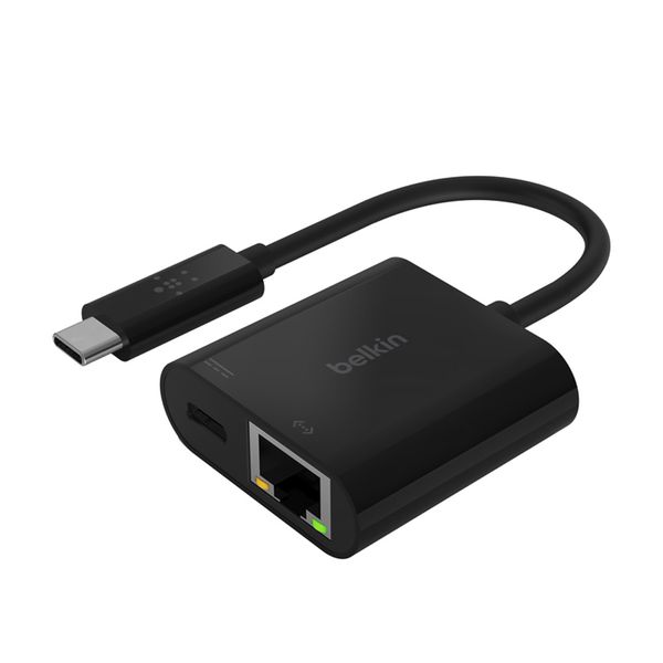 Belkin USB-C to Ethernet adapter with Power Delivery up to 60W - Black