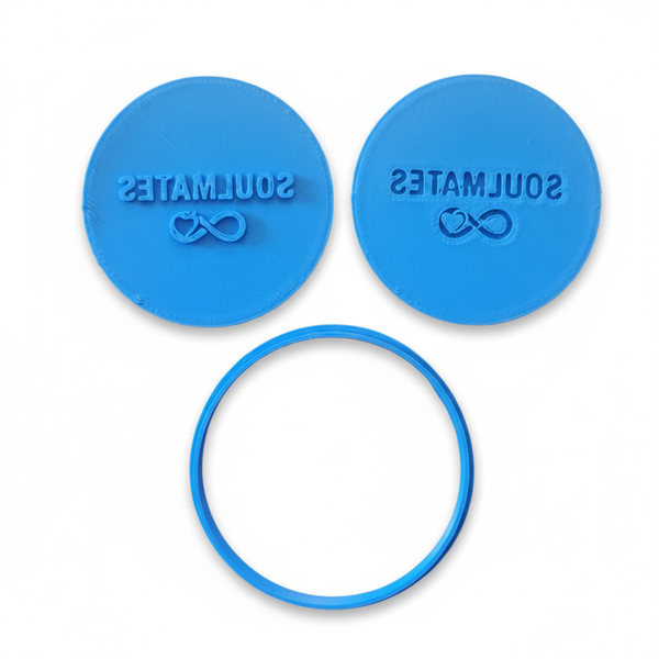 Soulmates Fondant Stamp &amp; Cutter Set - Valentine's Day - 3-Piece - 6cm
