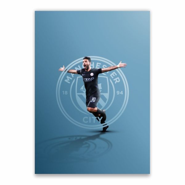 Aguero Man City Logo Poster - A1