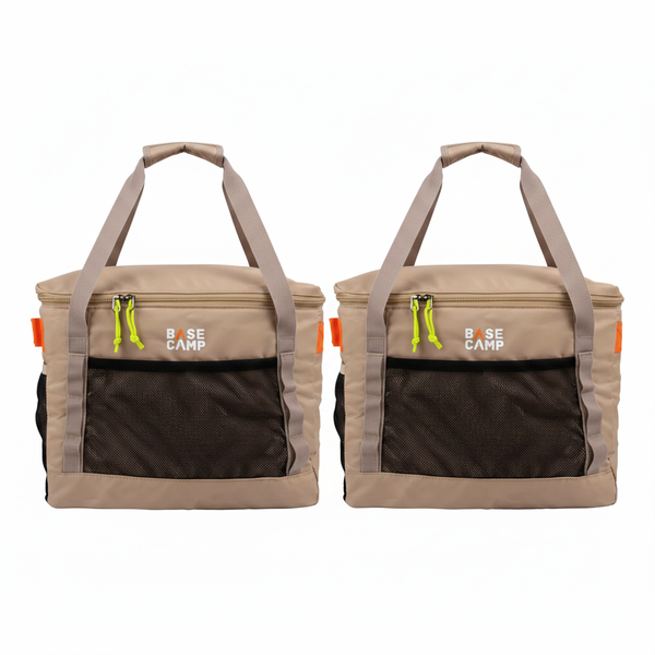 Basecamp Cooler Bag Khaki - Holds 36 Cans for Outdoor Activities - 2 Pack