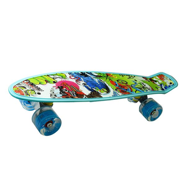 Flexible Plastic 22 Inch Skateboard with High Rebound PU Wheels