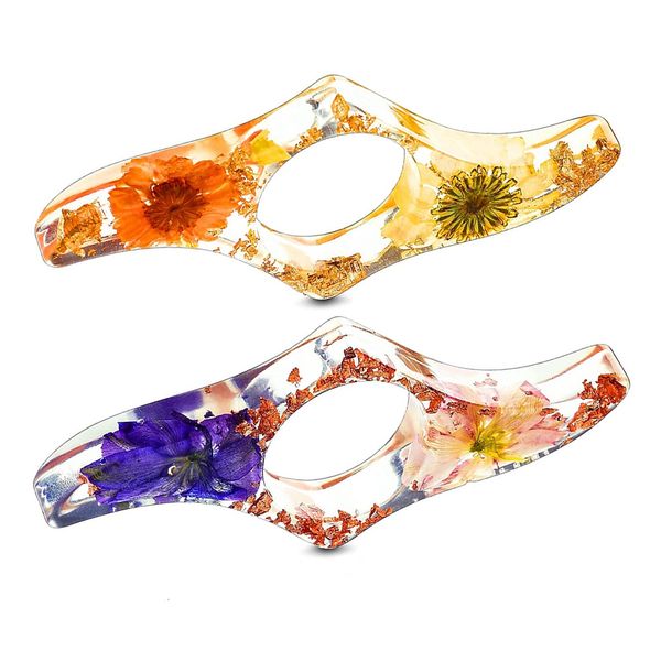 2Pcs Dried Flower Resin Thumb Book Holder- Bookmarks (Fresh Style)
