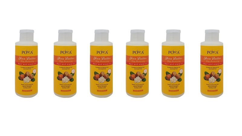 Posa Shea Butter Moisturising Hair &amp; Scalp Oil 120ml - 6 Pack
