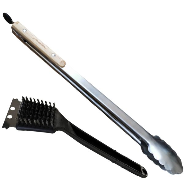 Braai Tong 45cm + Braai Brush 30cm