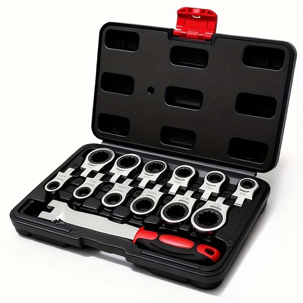 13 Sets of Professional Repair Tool Kits Ratchet Wrench