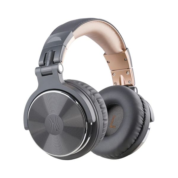 OneOdio Pro-10 Wired Over-Ear DJ &amp; Studio Headphones (Grey/Gold)