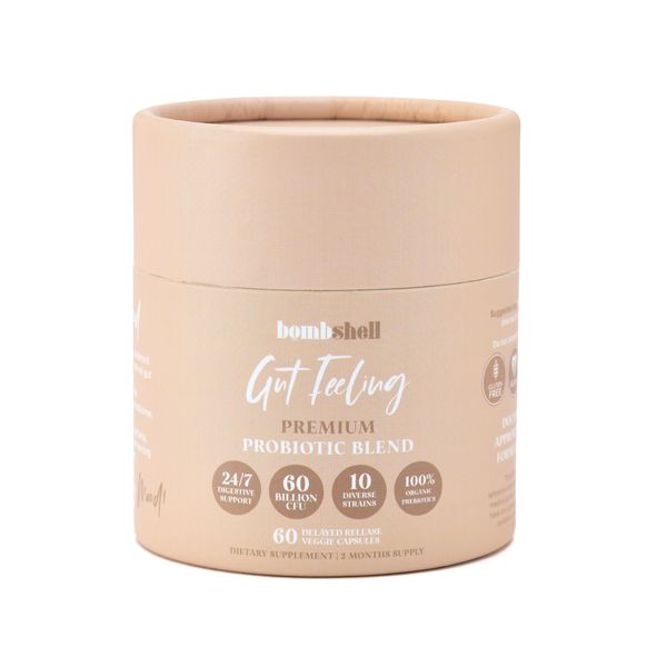 Bombshell Gut Feeling - 60 Billion CFU Probiotics with Organic Prebiotics