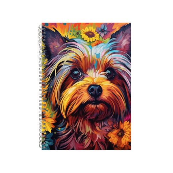 Sunflower Yorkshire Terrier Neon Notebook Gift Idea A4 Notepad Pad 76