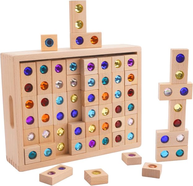 Gem-Encrusted Wooden Block set