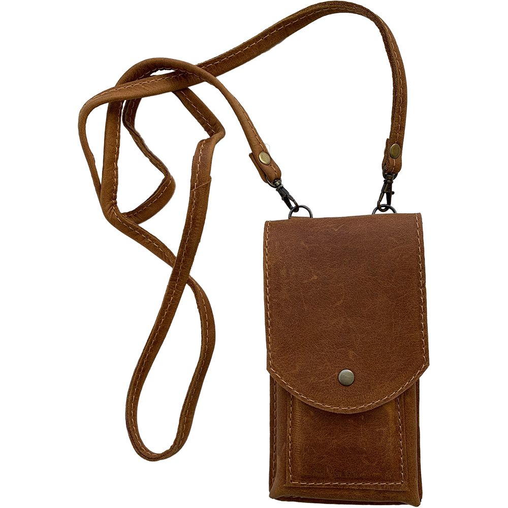 Crazy Cow Leatherware - Hot Hilda Sling Phone Pouch - Toffee Leather ...