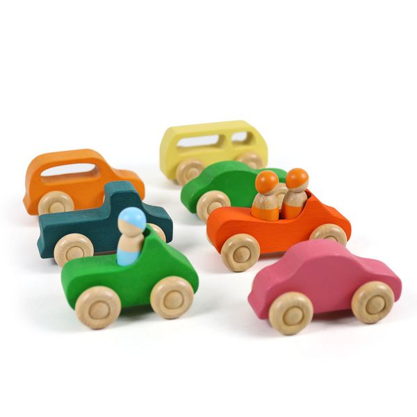 iKids Wooden Rainbow Block-Rainbow Car