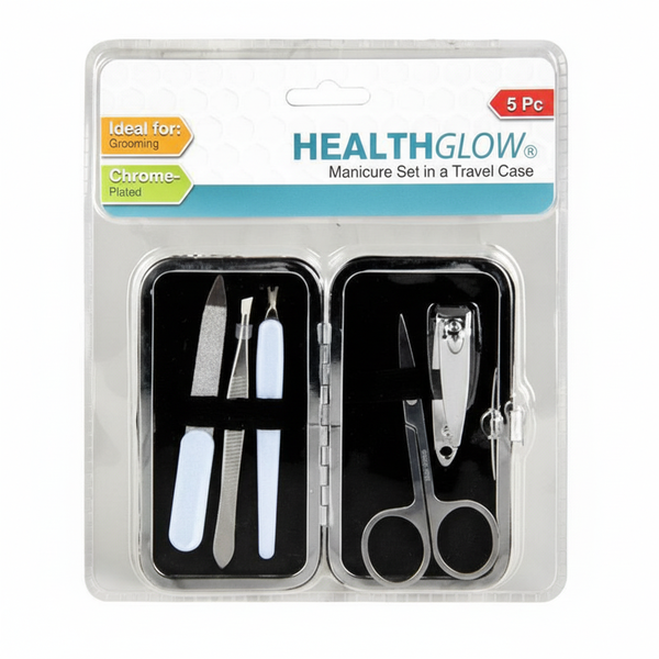H/Glow Nail Manicure Set with Travel Bag - 5 Piece