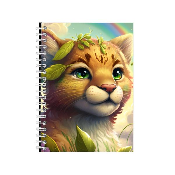 Baby Cougar Whimsical Art Notebook Faith Gift Idea A4 Notepad Pad 80