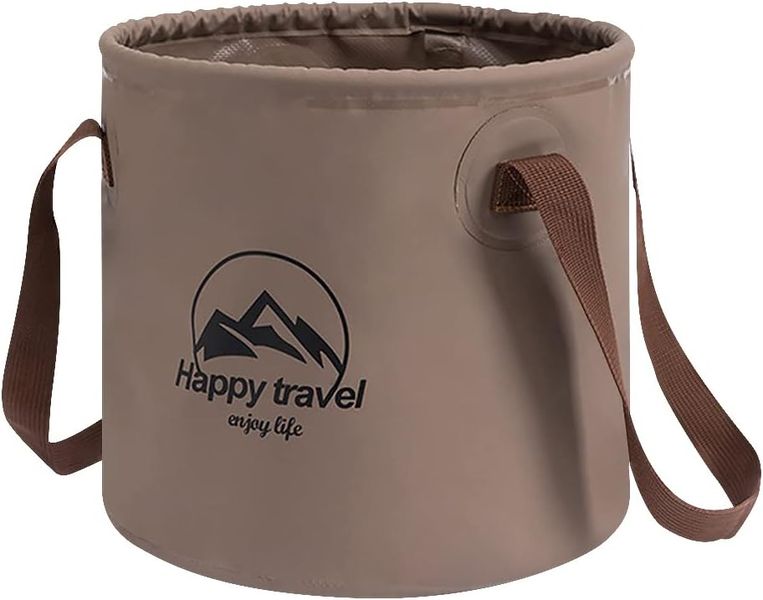 Outdoor Camping Folding Bucket - Coffee Color