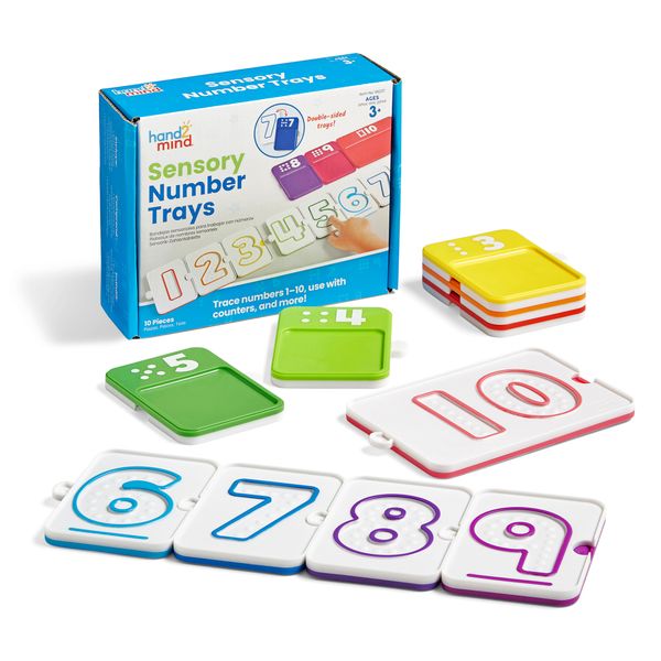 Hand2Mind - Sensory Number Trays - Counting &amp; Tracing Set - 10pcs
