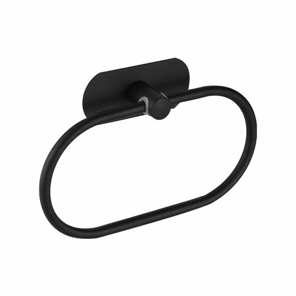 Bathroom Towel Ring, Towel Rack Wall Mount Matte Black Oval Towel Ring