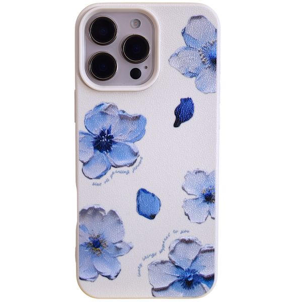Blue Floral Print - Cream Phone Case Compatible with iPhone