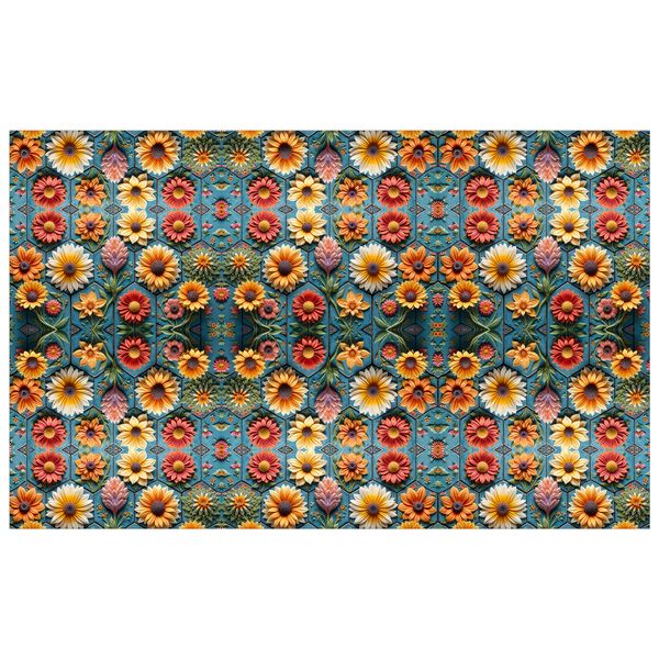 Floral Clay Art Rectangle Tablecloth