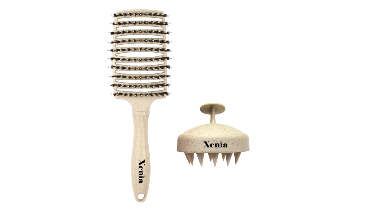 Xenia EcoFriendly Hair Brush and Massager Set 2 Pack Buy Online in