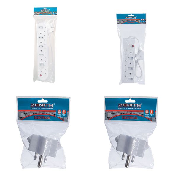 Multiplug 6 Way &amp; 10 Way + Plug Adaptor 1X 3Pin 2x 2Pin + Cable Twirly 1.8m