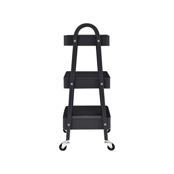 3-Tier Steel Rolling Utility Cart | Multi-Purpose Kitchen Vegetable Trolley