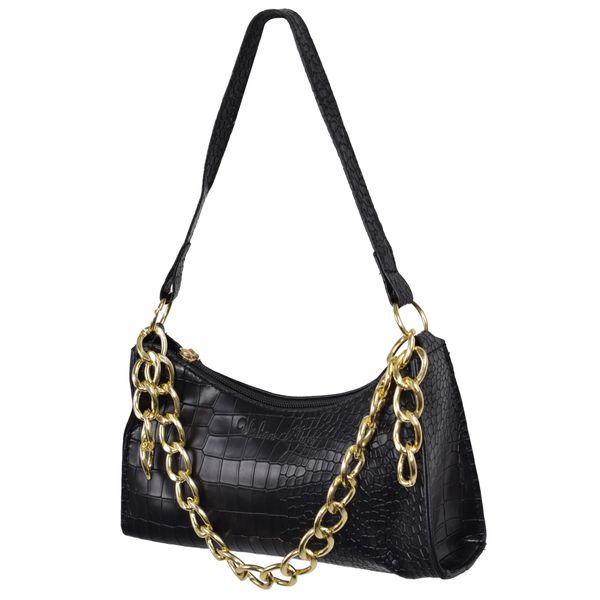 Urban Muse Vamp Shoulder Bag [Black &amp; Gold]