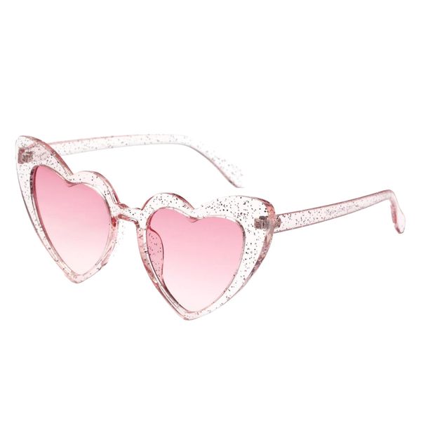 Heart Shaped Sunglasses Cat Eye Mod Style Retro Glasses for Women Pink
