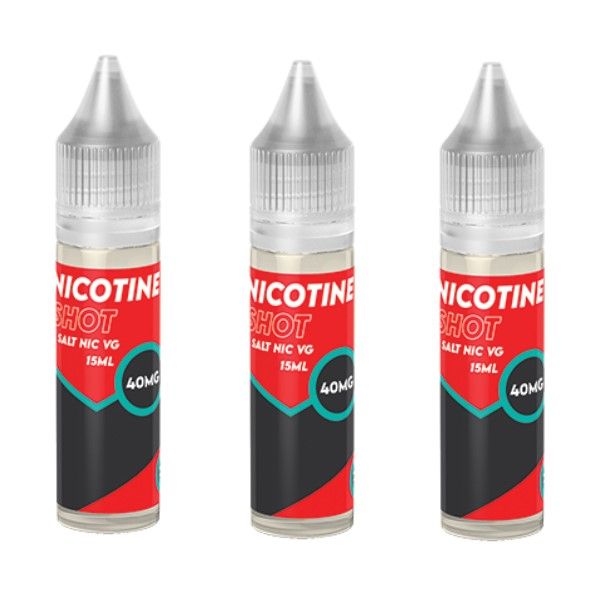 Nic Shot Salt - VG Base 15ml - 40mg (Makes 20mg Longfill) - 10 Pack