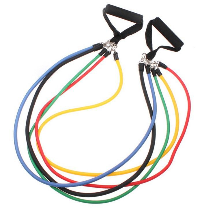11 Piece Fitness Resistance Bands Set With Workout Exercise Tubes