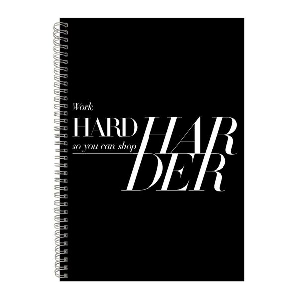 Harder A4 Notebook Spiral Lined Motivational Saying Graphic Notepad Gift204