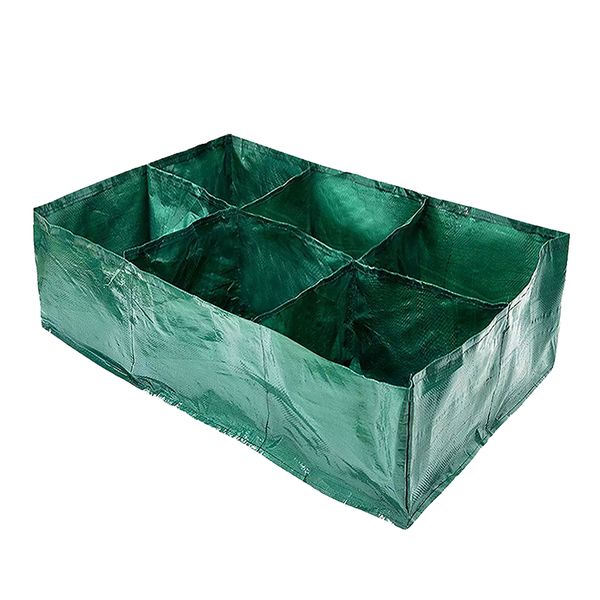 Garden 6 Divided Grids Square Planting Container Grow Bags For Flowers 90cm