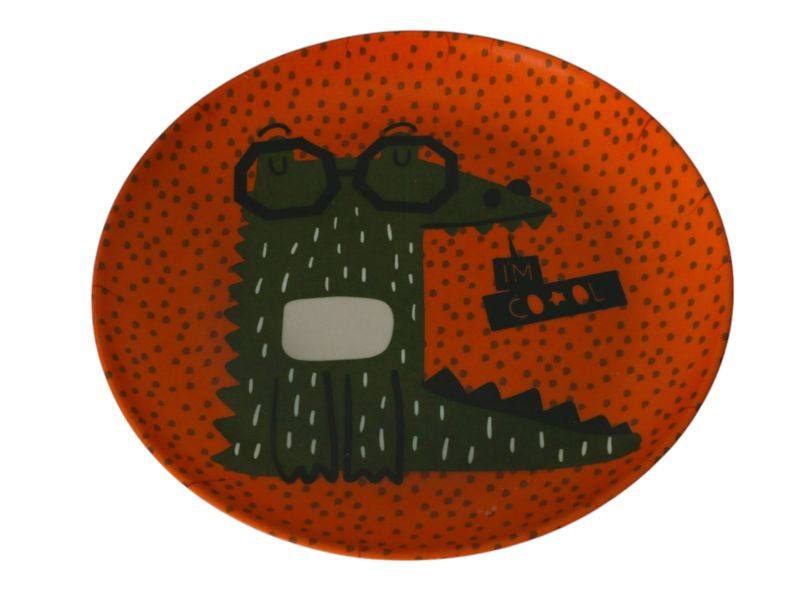 Melamine Round Dinner Plate Crocodile Print 21cm