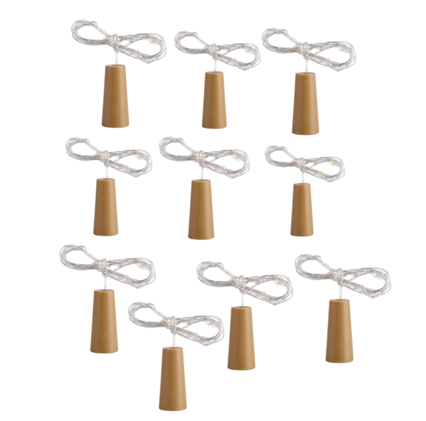 D234 3M Copper Wire Cork Bottle Fairy Lights Pack of 10