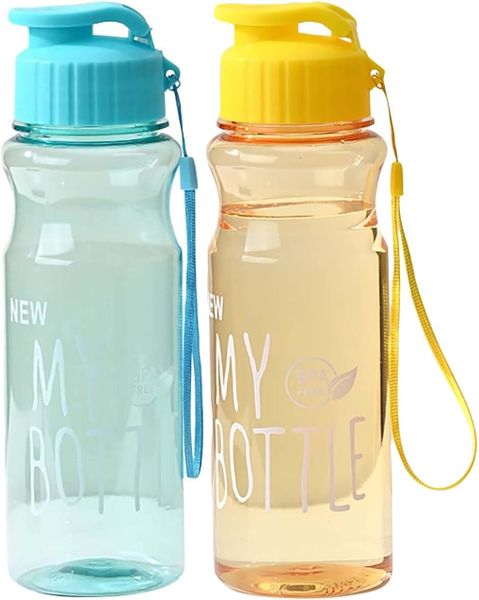 2 piece Colour Transparent Water Bottle 550ML