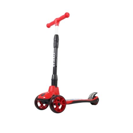 Cougar Kids' 3-Wheel Scooter, Adjustable Height, Red and Black Image