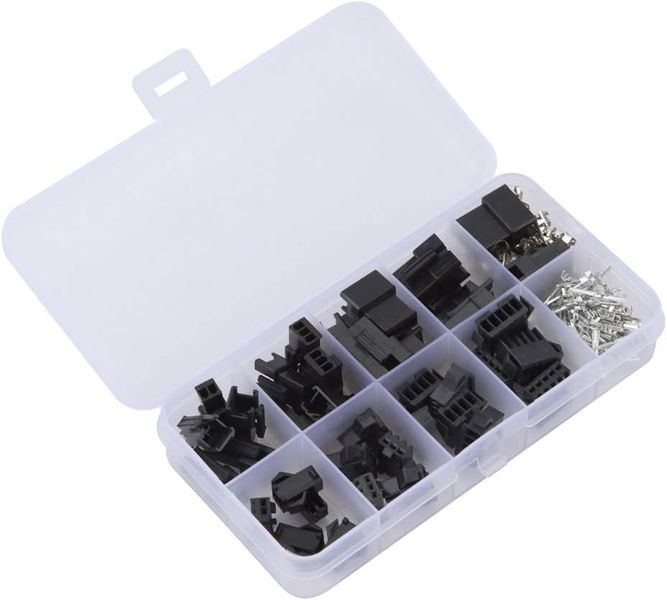 200Piece 2.5mm Pitch JST Connector Kit - Pin Connectors &amp; Housing Set