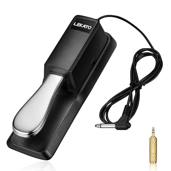 LEKATO Universal Foot Sustain Pedal for Keyboard Piano,Polarity Switch