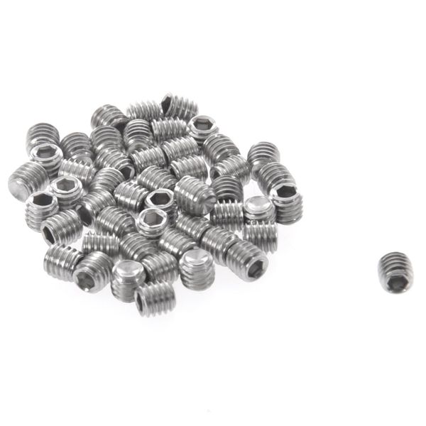 50pcs M3x3mm Stainless Steel Hex Socket Set Cap Grub Screws Silver