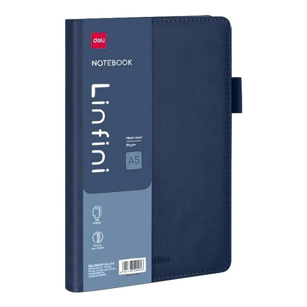 Deli Leather Cover Notebook A5 210x143mm 144 Sheets